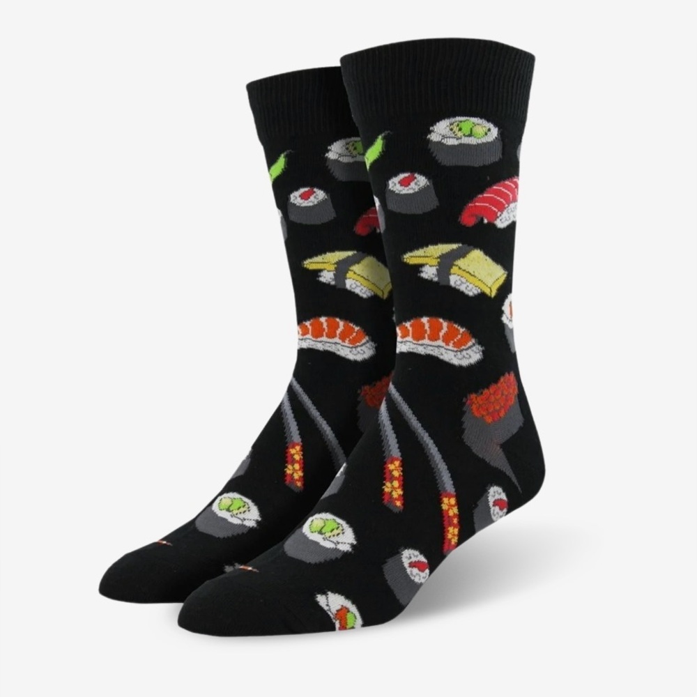 Black and Red Sushi Crew Socks 
NWT